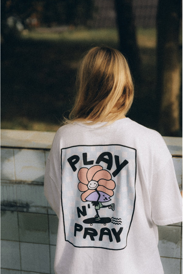 Play N'Pray Tee - Paper White Play N'Pray Tee - Paper White