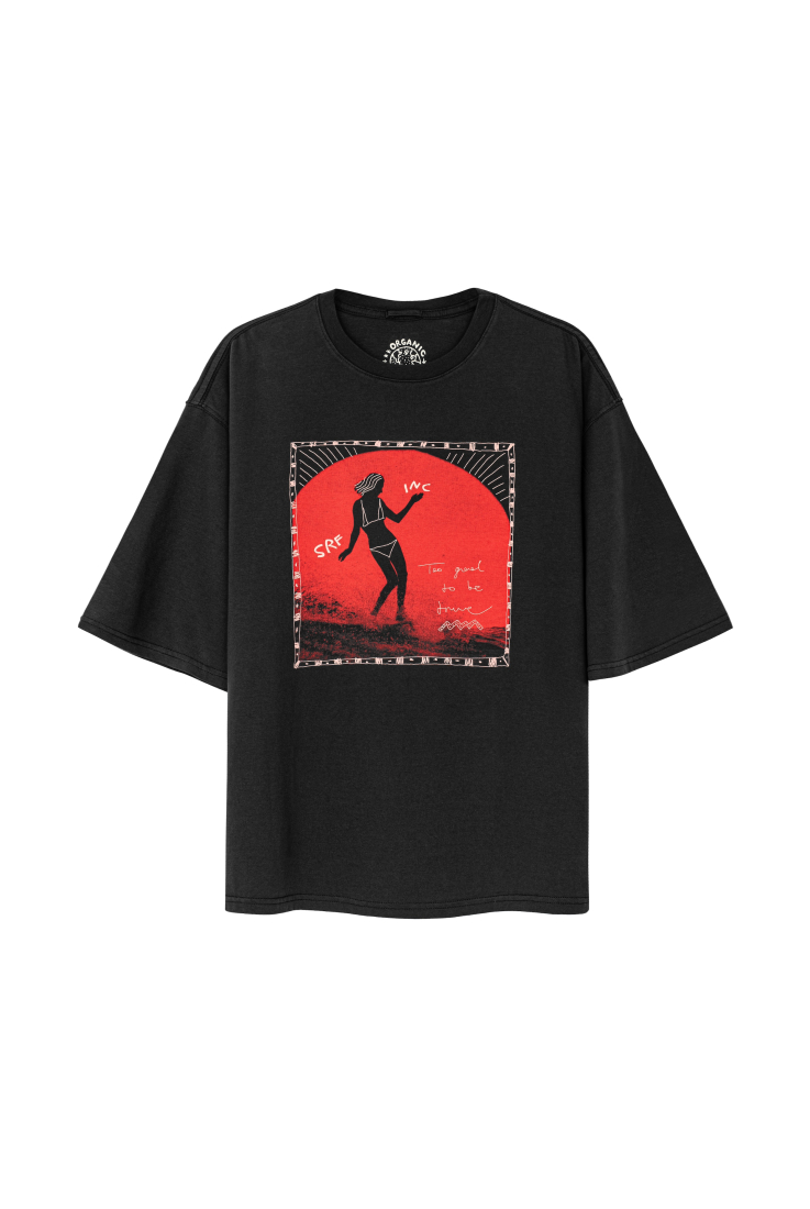 Too Good To Be True Box Tee Acid Black Surf