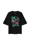 Mermaid Twins Tee - Acid Black