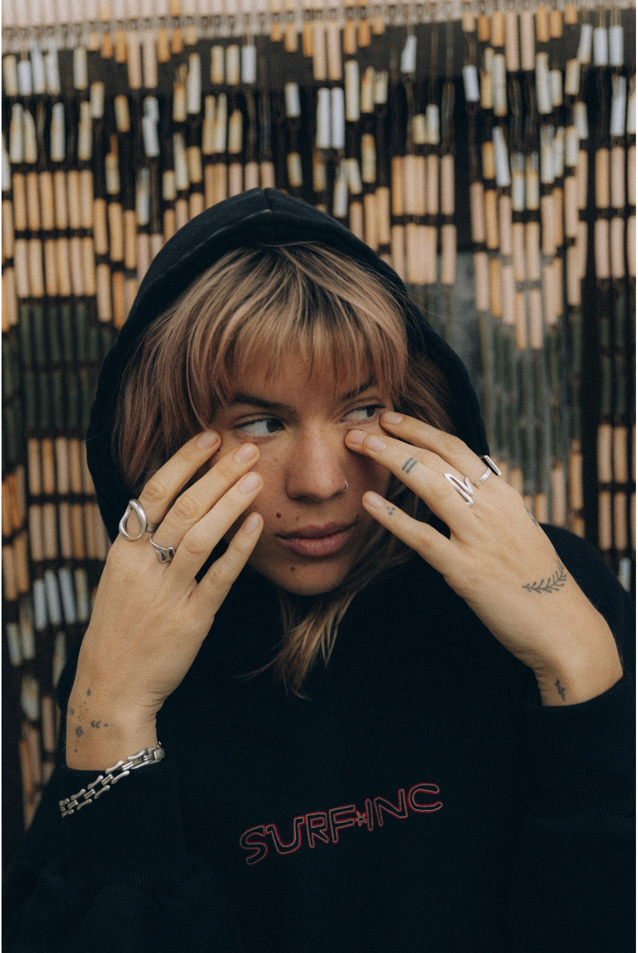 Stamp Cats Hoodie - Acid Black | Surf Inc.