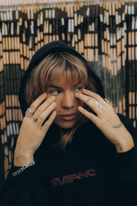 Stamp Cats Hoodie - Acid Black Stamp Cats Hoodie - Acid Black