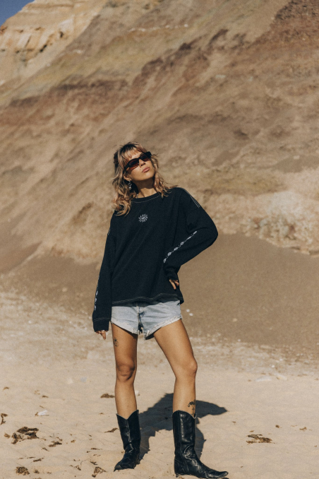 Melted Sunshine Double Sun LS - Acid Black Melted Sunshine Double Sun LS - Acid Black
