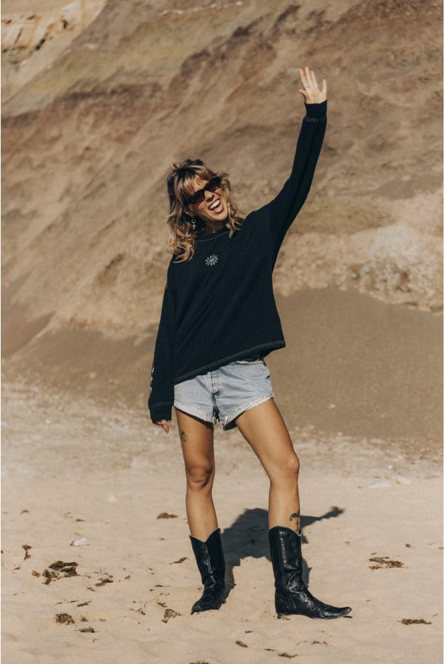 Melted Sunshine Double Sun LS - Acid Black | Surf Melted Sunshine Double Sun LS - Acid Black | Surf