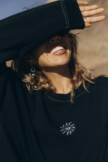 Melted Sunshine Double Sun LS - Acid Black Melted Sunshine Double Sun LS - Acid Black