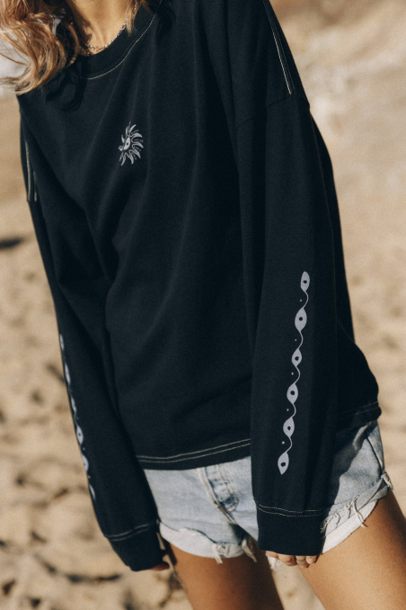 Melted Sunshine Double Sun LS - Acid Black Melted Sunshine Double Sun LS - Acid Black