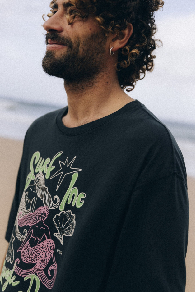 Mermaid Twins Tee - Acid Black | Surf Inc. Mermaid Twins Tee - Acid Black | Surf Inc.