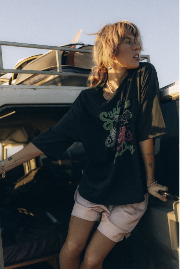 Mermaid Twins Tee - Acid Black Mermaid Twins Tee - Acid Black