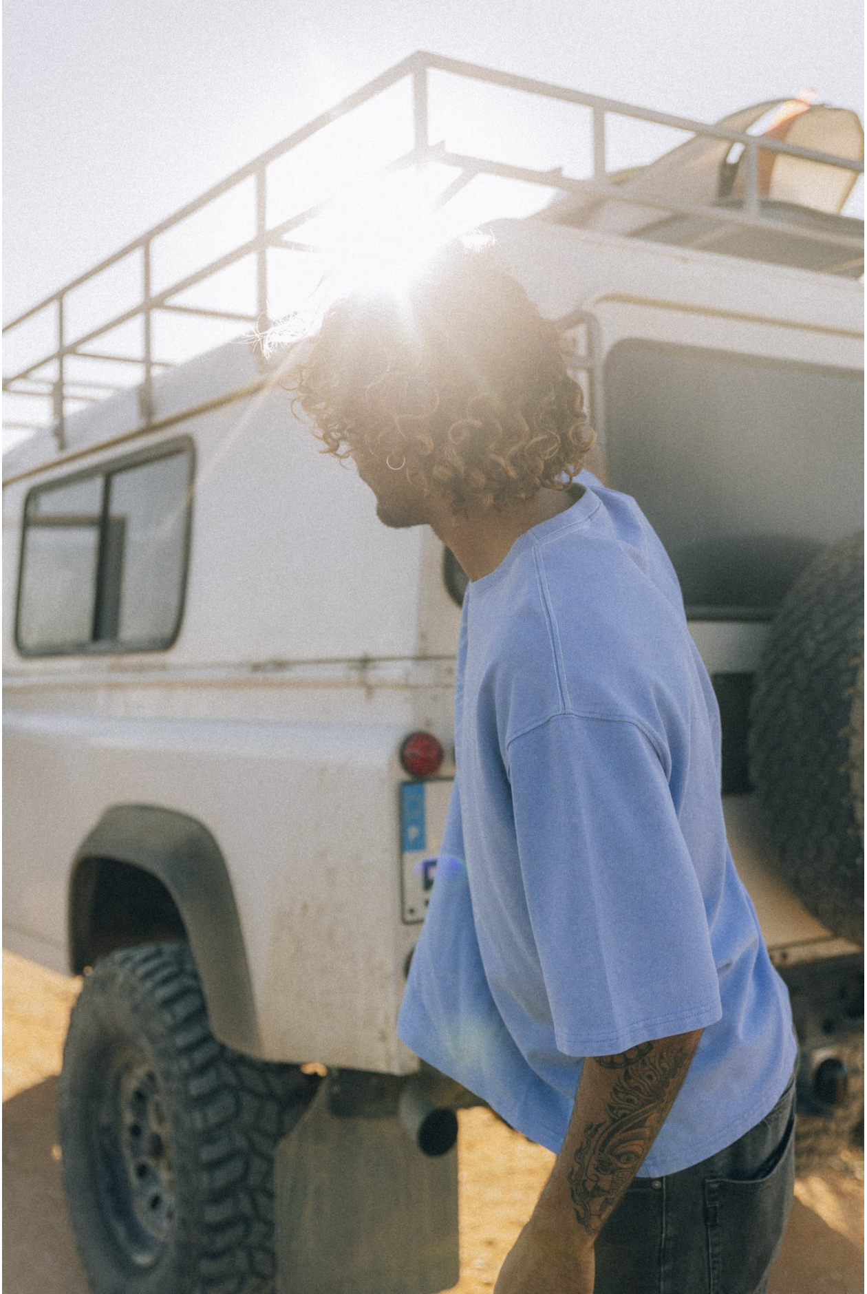 Mellow Angry Sun Tee - Denim Blue Mellow Angry Sun Tee - Denim Blue