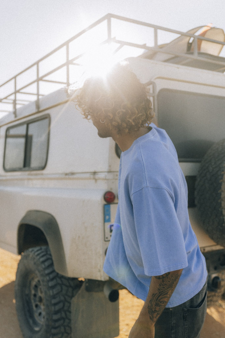 Mellow Angry Sun Tee - Denim Blue Mellow Angry Sun Tee - Denim Blue