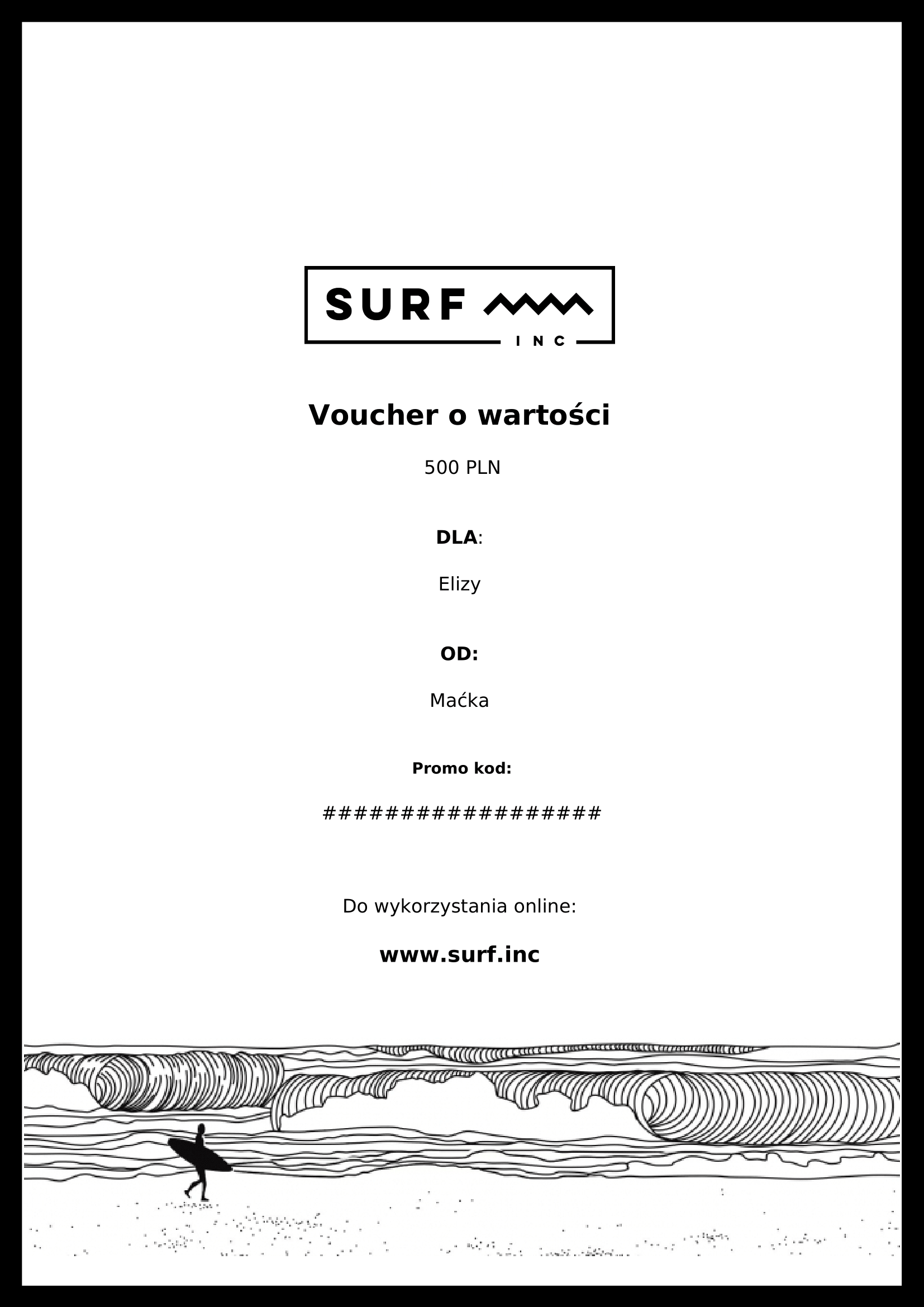 giftcard with surfer
