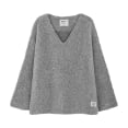 V Collar Sheep Sweat - Stone Grey