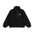 Black Sherpa High Neck Sweat - Space Black